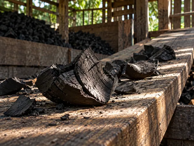 Coconut shells in a basket